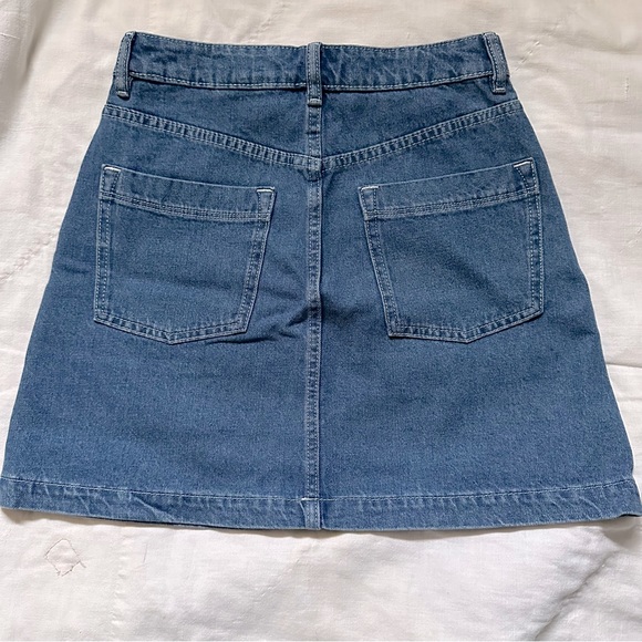 Denim A-Line Mini Skirt - Picture 3 of 8